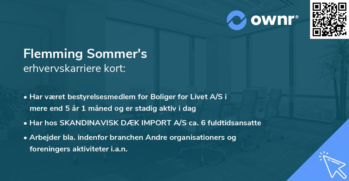 Flemming Sommer's erhvervskarriere kort