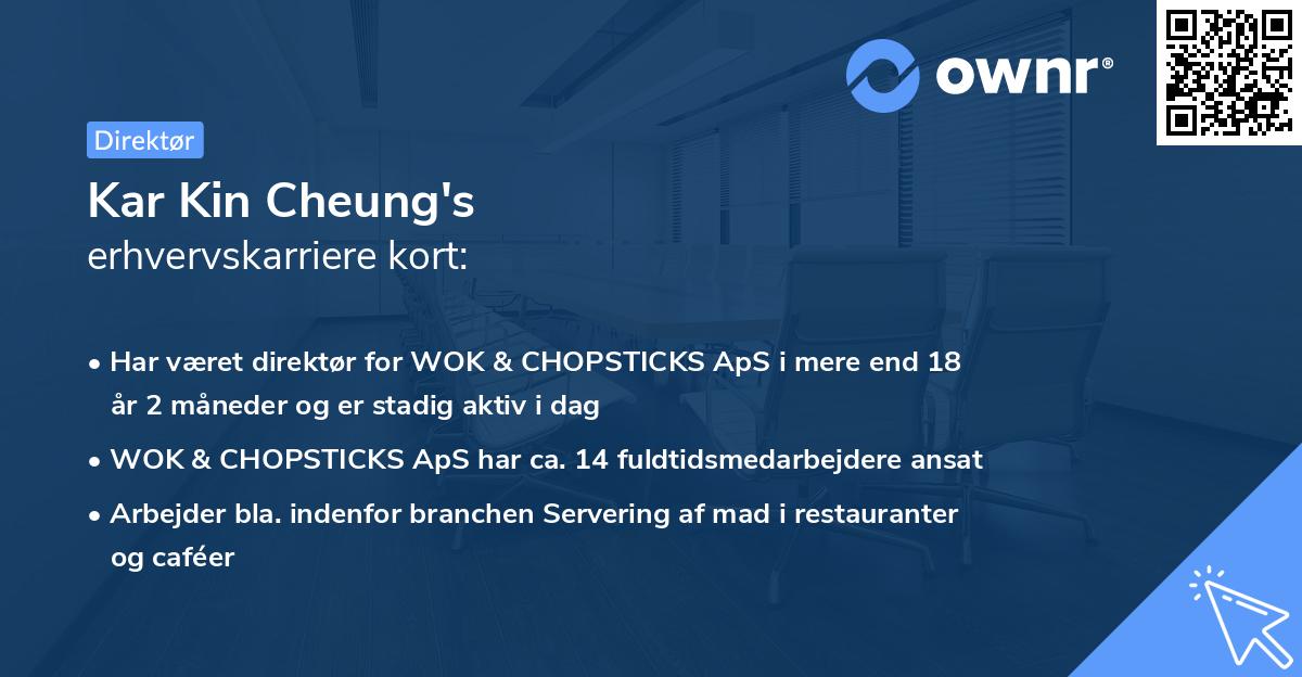 Kar Kin Cheung's erhvervskarriere kort