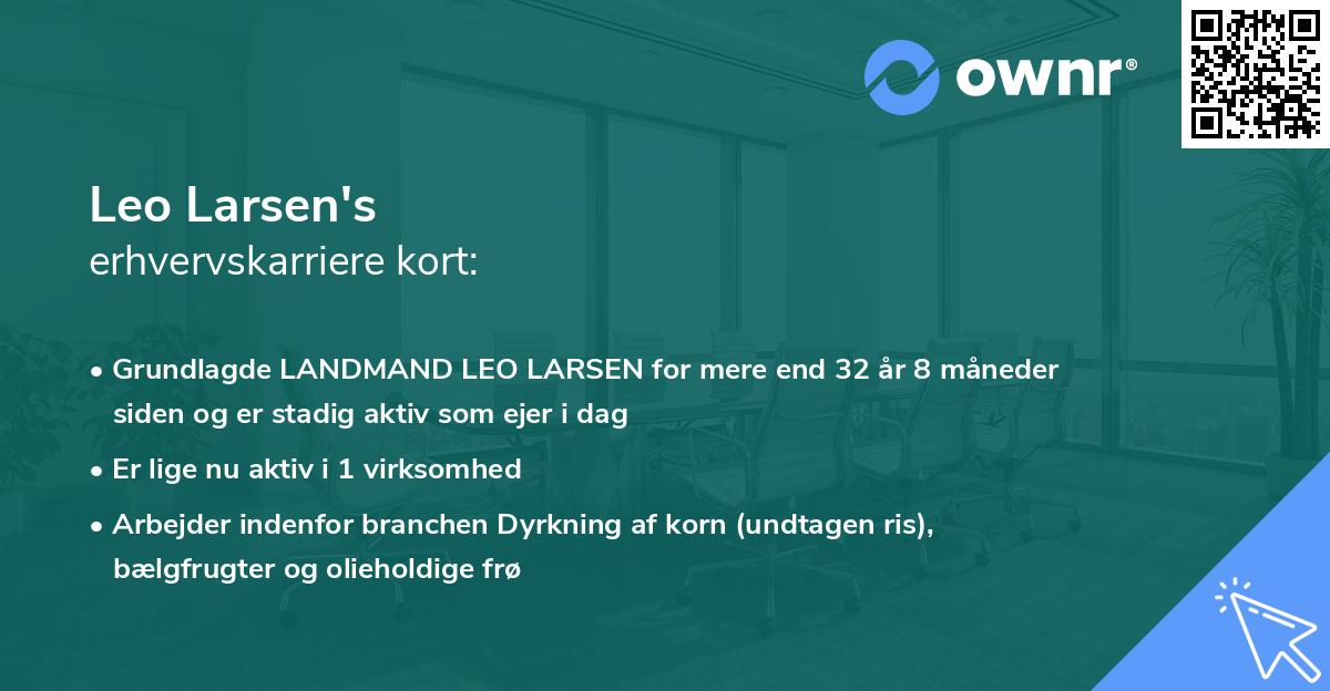 Leo Larsen's erhvervskarriere kort