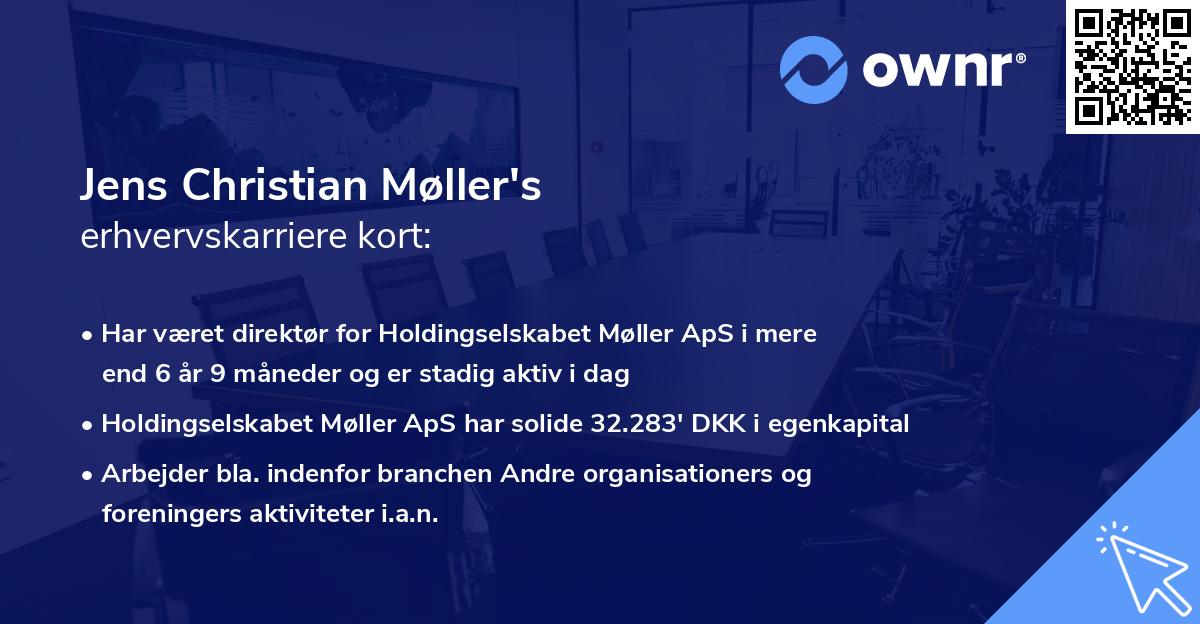 Jens Christian Møller's erhvervskarriere kort