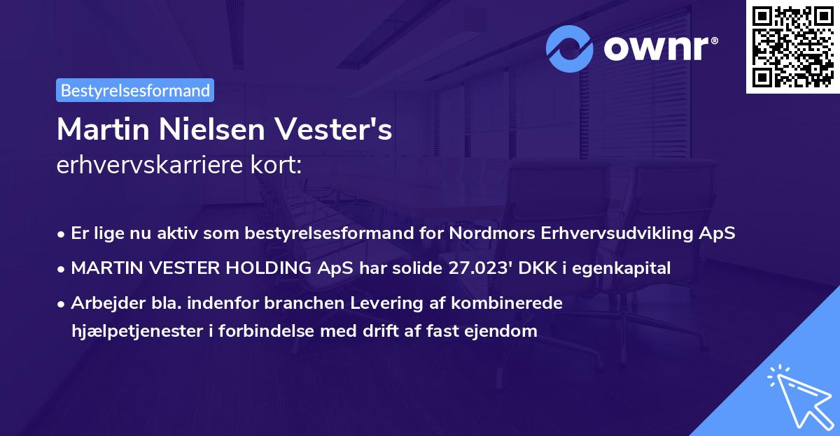 Martin Nielsen Vester's erhvervskarriere kort