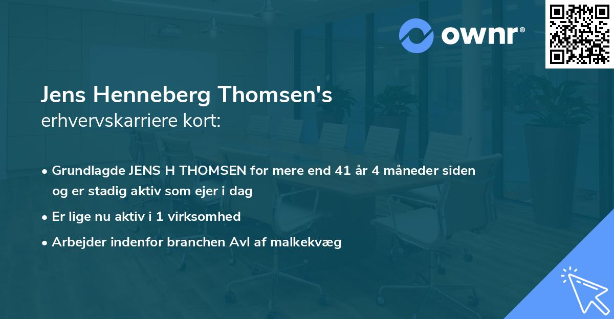 Jens Henneberg Thomsen's erhvervskarriere kort