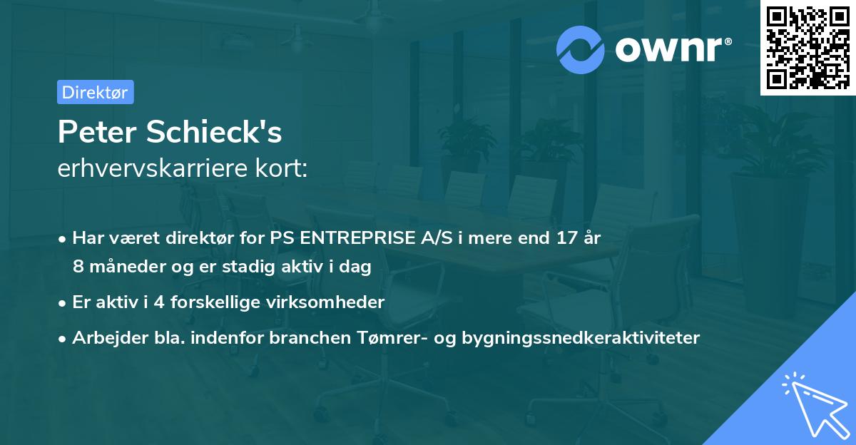 Peter Schieck's erhvervskarriere kort