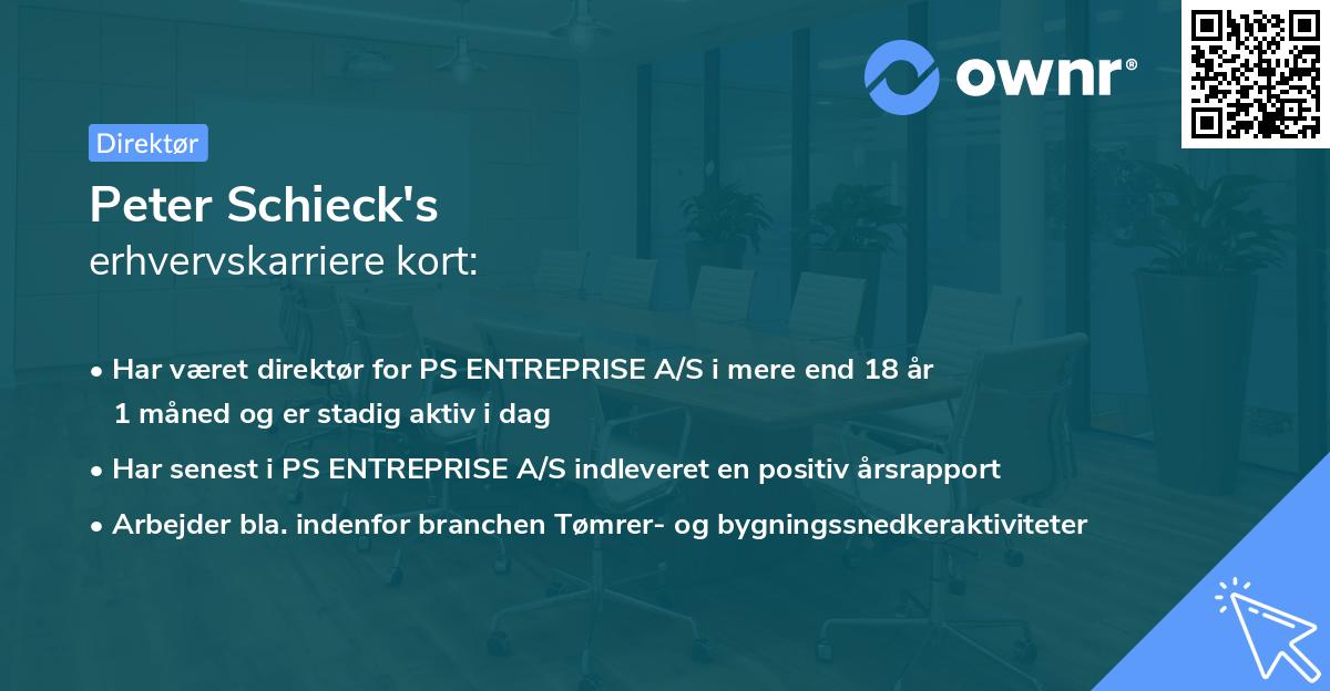 Peter Schieck's erhvervskarriere kort