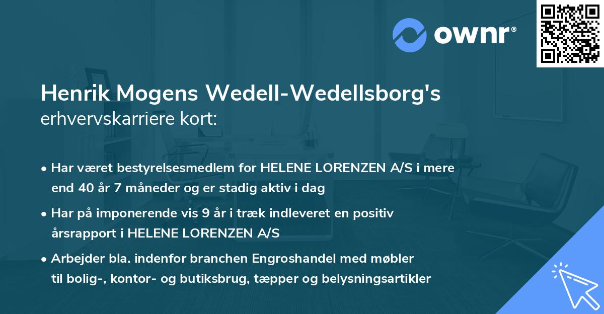 Henrik Mogens Wedell-Wedellsborg's erhvervskarriere kort