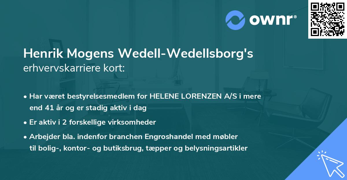Henrik Mogens Wedell-Wedellsborg's erhvervskarriere kort
