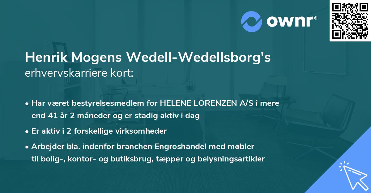 Henrik Mogens Wedell-Wedellsborg's erhvervskarriere kort
