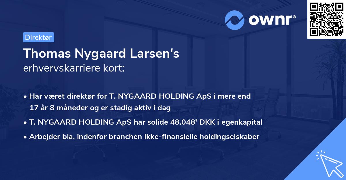 Thomas Nygaard Larsen's erhvervskarriere kort