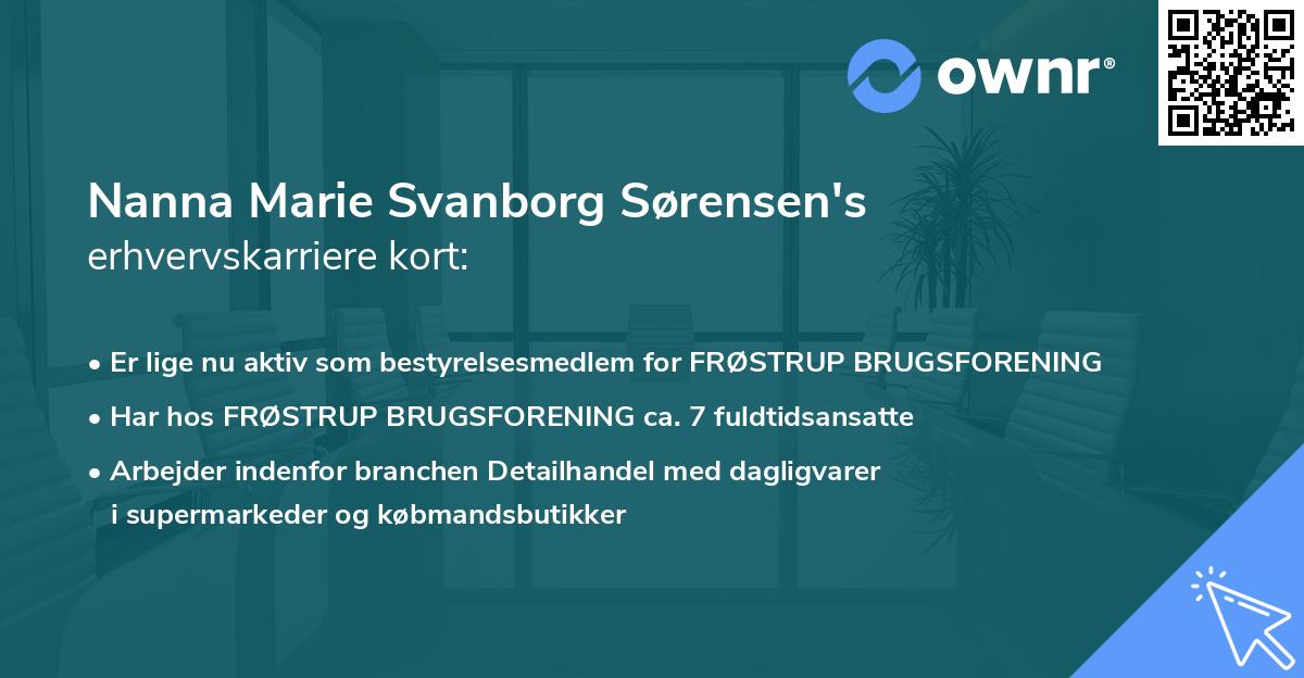 Nanna Marie Svanborg Sørensen's erhvervskarriere kort
