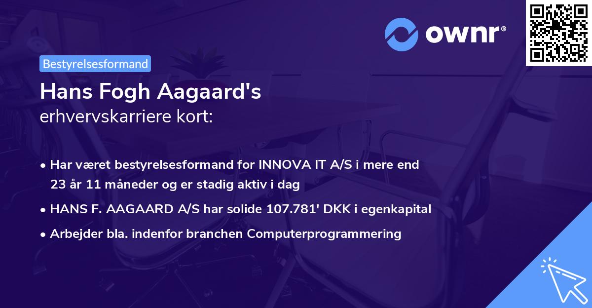 Hans Fogh Aagaard's erhvervskarriere kort