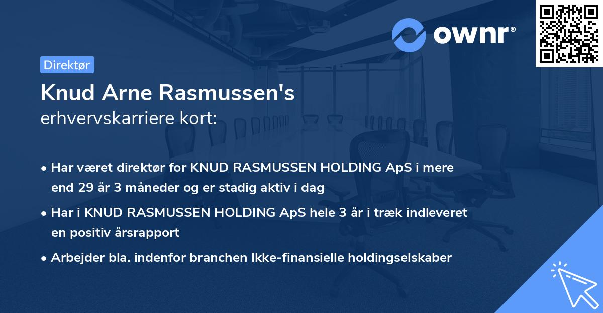 Knud Arne Rasmussen's erhvervskarriere kort