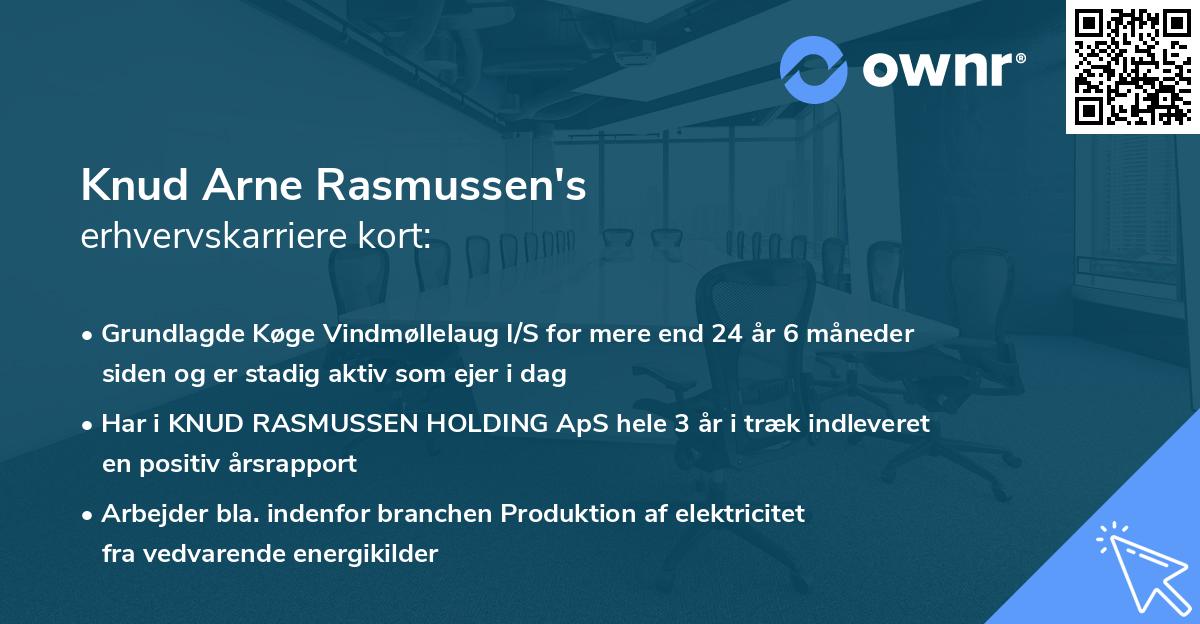 Knud Arne Rasmussen's erhvervskarriere kort