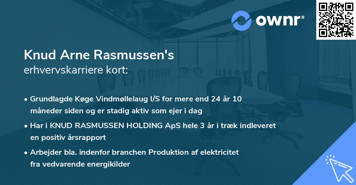 Knud Arne Rasmussen's erhvervskarriere kort
