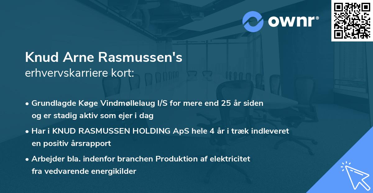 Knud Arne Rasmussen's erhvervskarriere kort