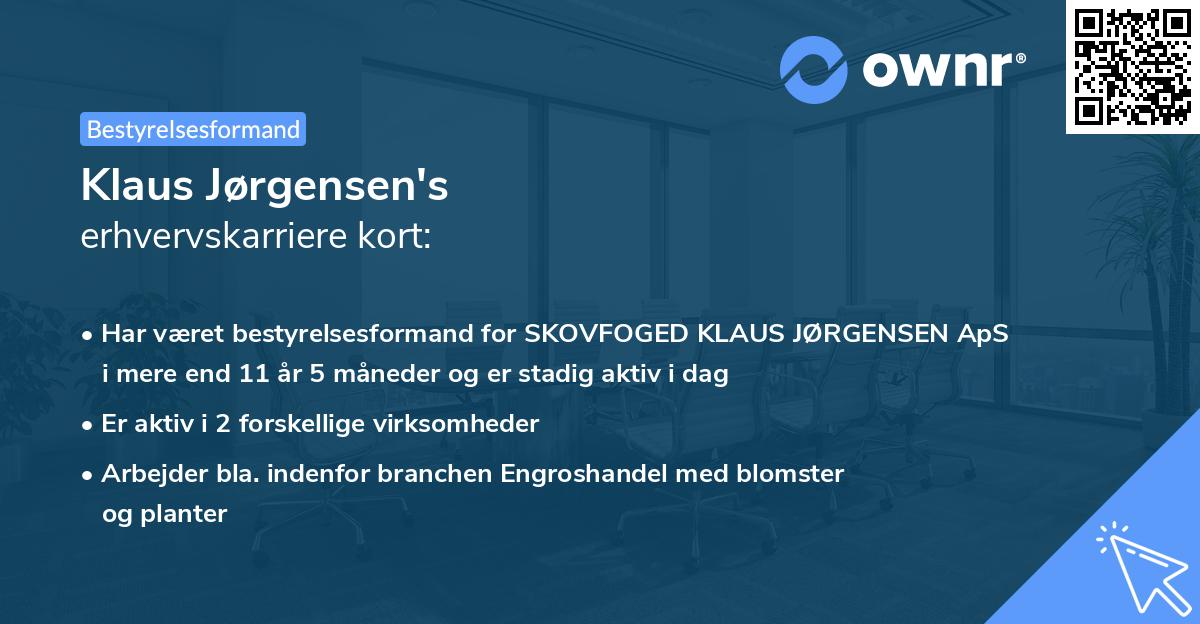 Klaus Jørgensen's erhvervskarriere kort