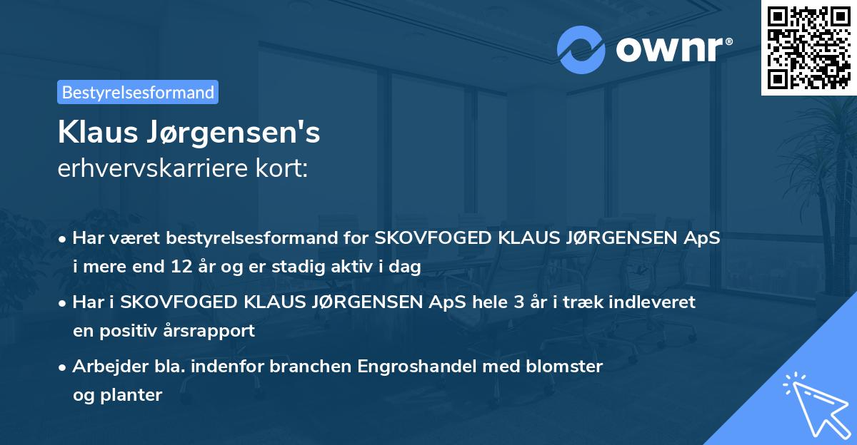 Klaus Jørgensen's erhvervskarriere kort