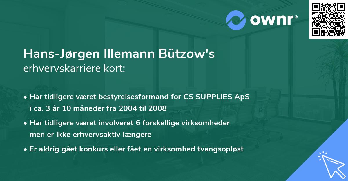 Hans-Jørgen Illemann Bützow's erhvervskarriere kort