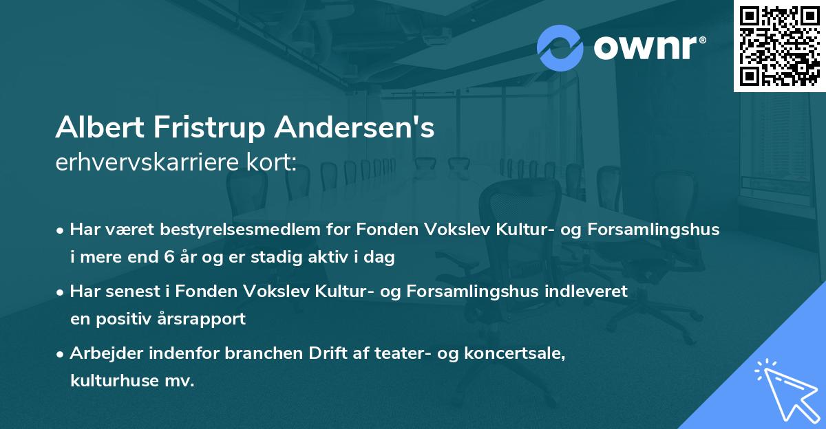 Albert Fristrup Andersen's erhvervskarriere kort
