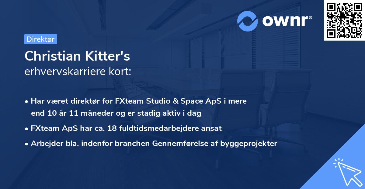 Christian Kitter's erhvervskarriere kort