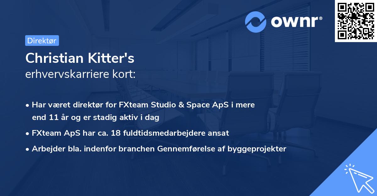 Christian Kitter's erhvervskarriere kort