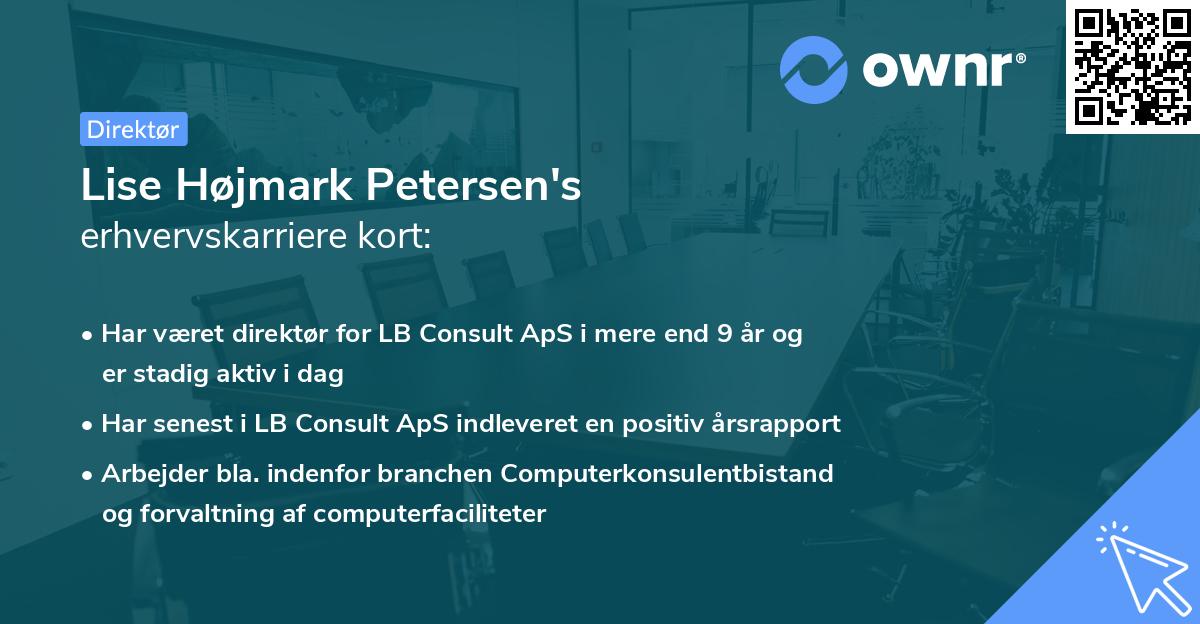 Lise Højmark Petersen's erhvervskarriere kort