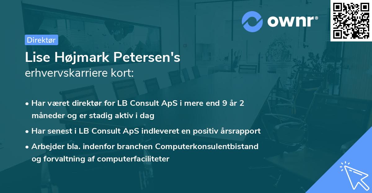 Lise Højmark Petersen's erhvervskarriere kort