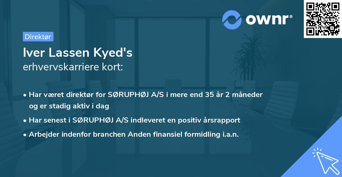 Iver Lassen Kyed's erhvervskarriere kort