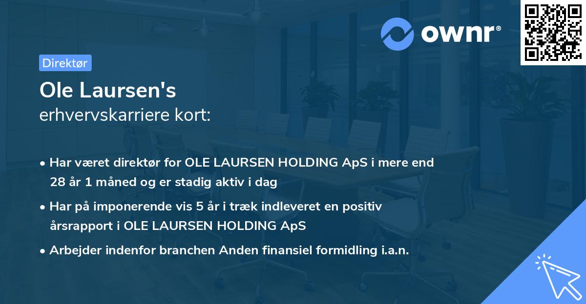 Ole Laursen's erhvervskarriere kort