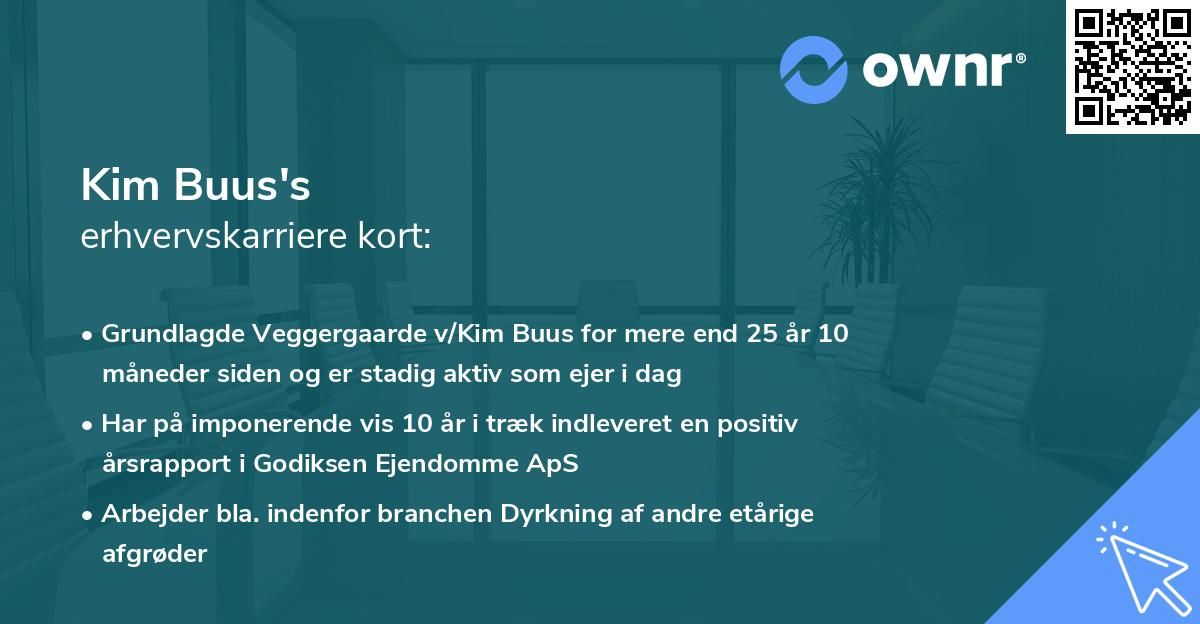 Kim Buus's erhvervskarriere kort