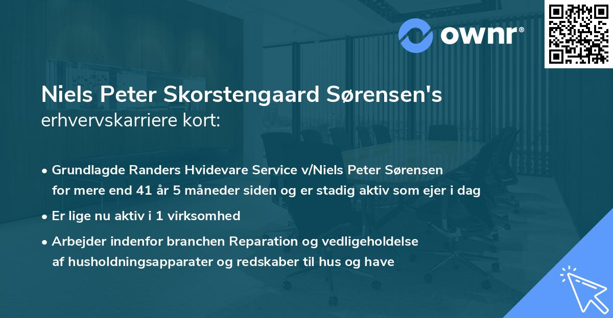 Niels Peter Skorstengaard Sørensen's erhvervskarriere kort