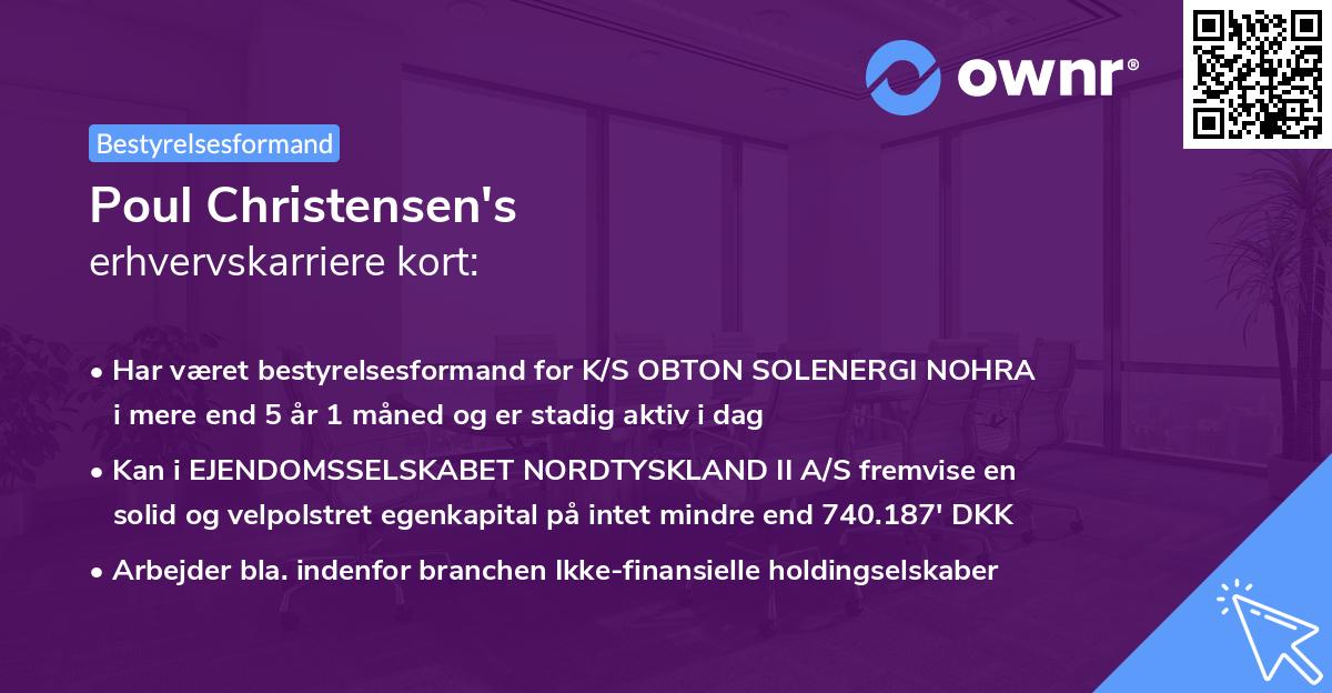 Poul Christensen's erhvervskarriere kort