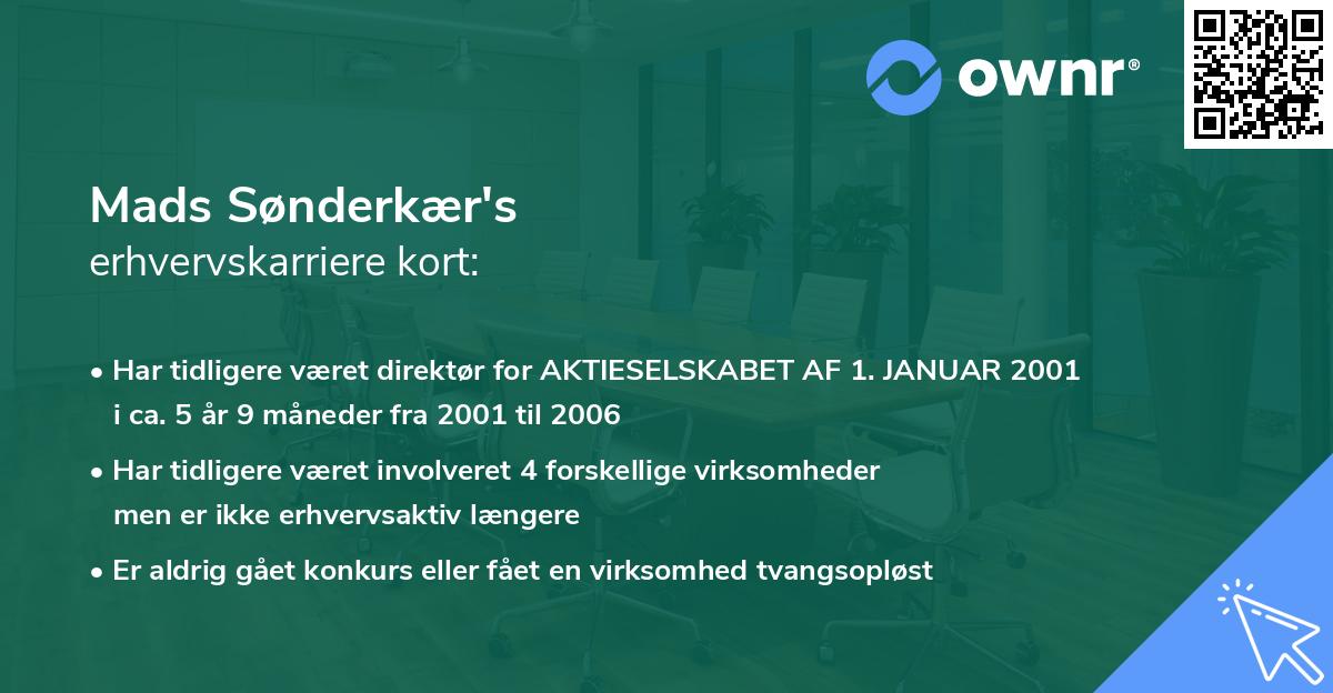 Mads Sønderkær's erhvervskarriere kort