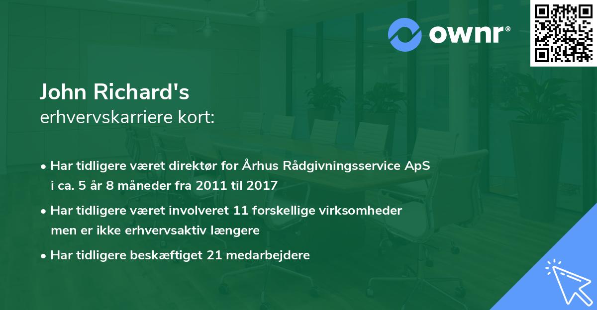John Richard's erhvervskarriere kort