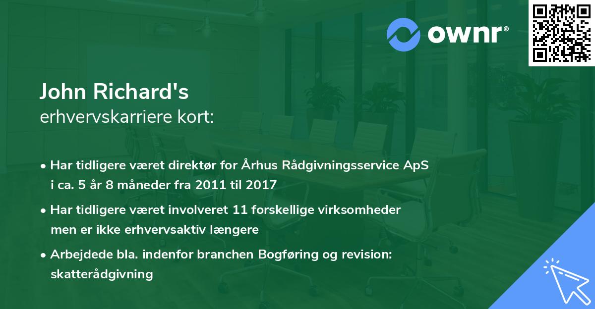 John Richard's erhvervskarriere kort