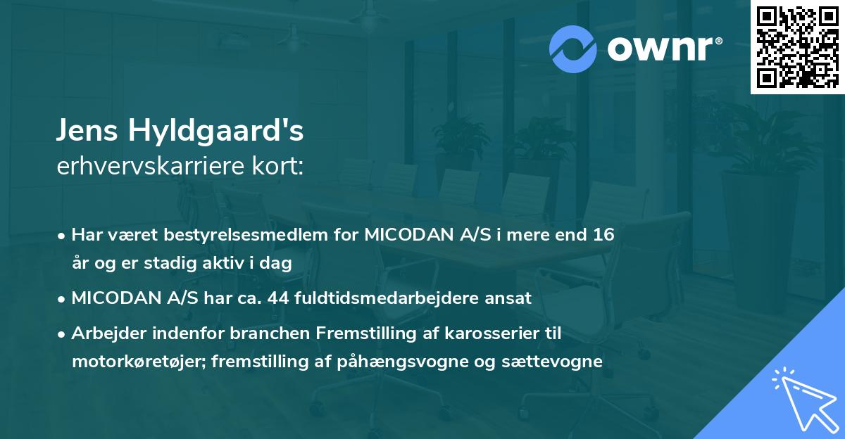 Jens Hyldgaard's erhvervskarriere kort