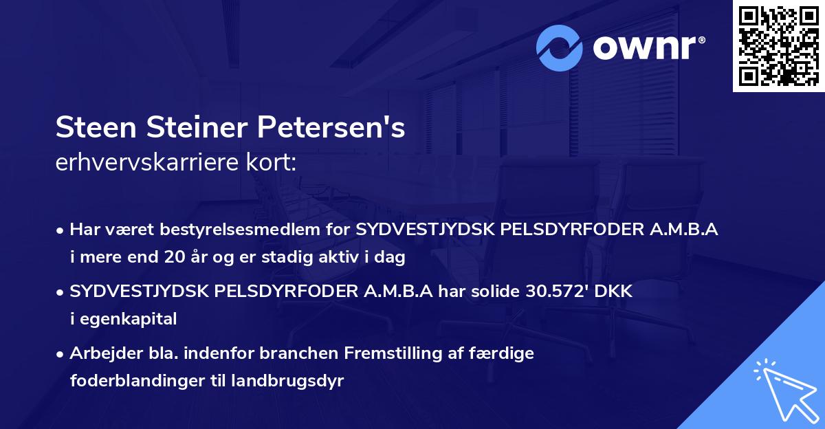 Steen Steiner Petersen's erhvervskarriere kort