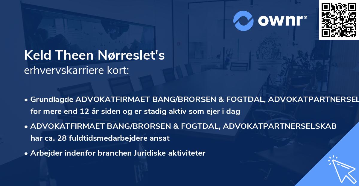 Keld Theen Nørreslet's erhvervskarriere kort