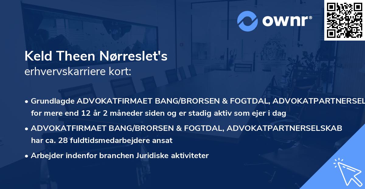 Keld Theen Nørreslet's erhvervskarriere kort