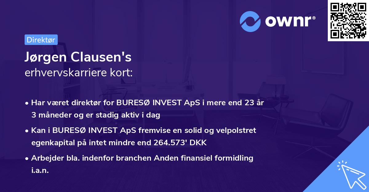 Jørgen Clausen's erhvervskarriere kort