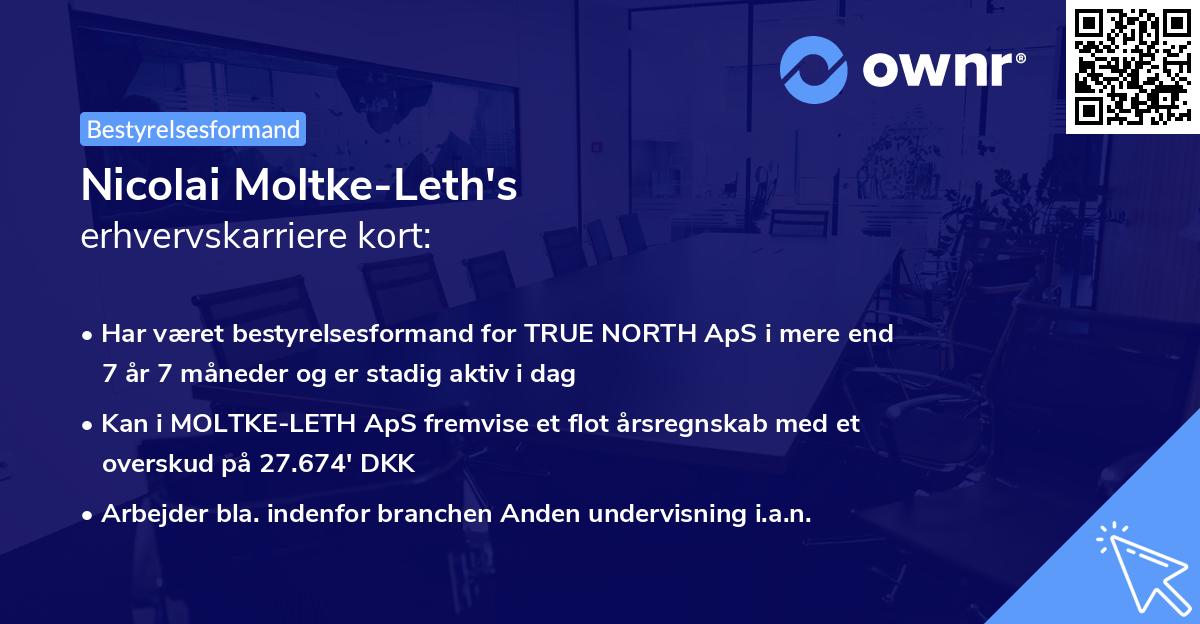 Nicolai Moltke-Leth's erhvervskarriere kort