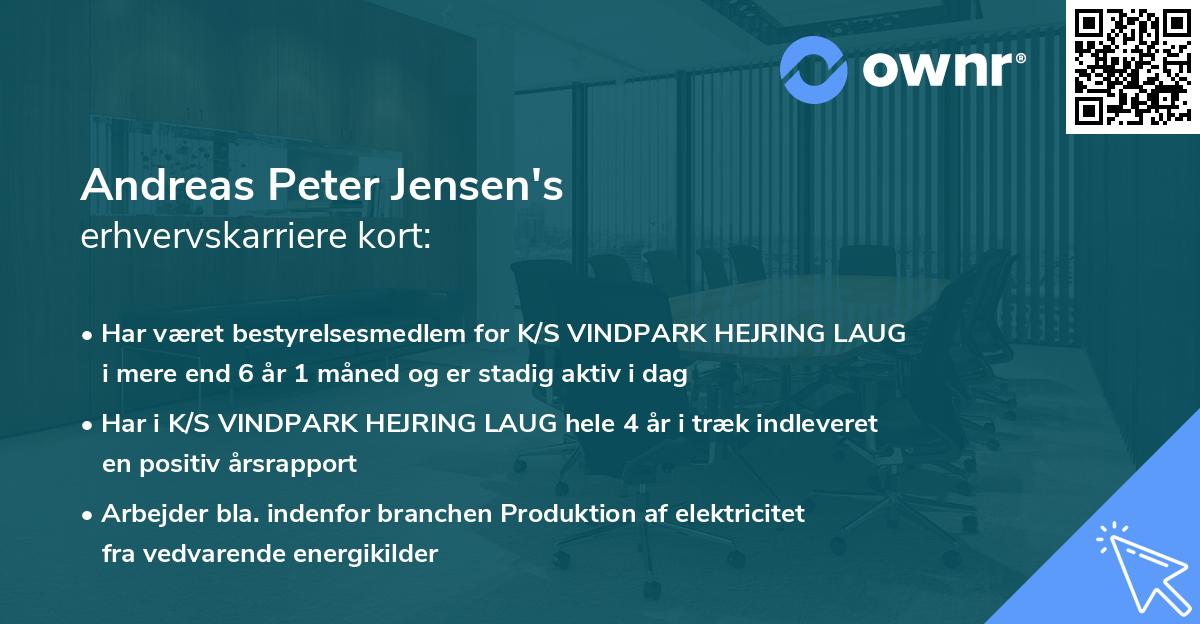 Andreas Peter Jensen's erhvervskarriere kort