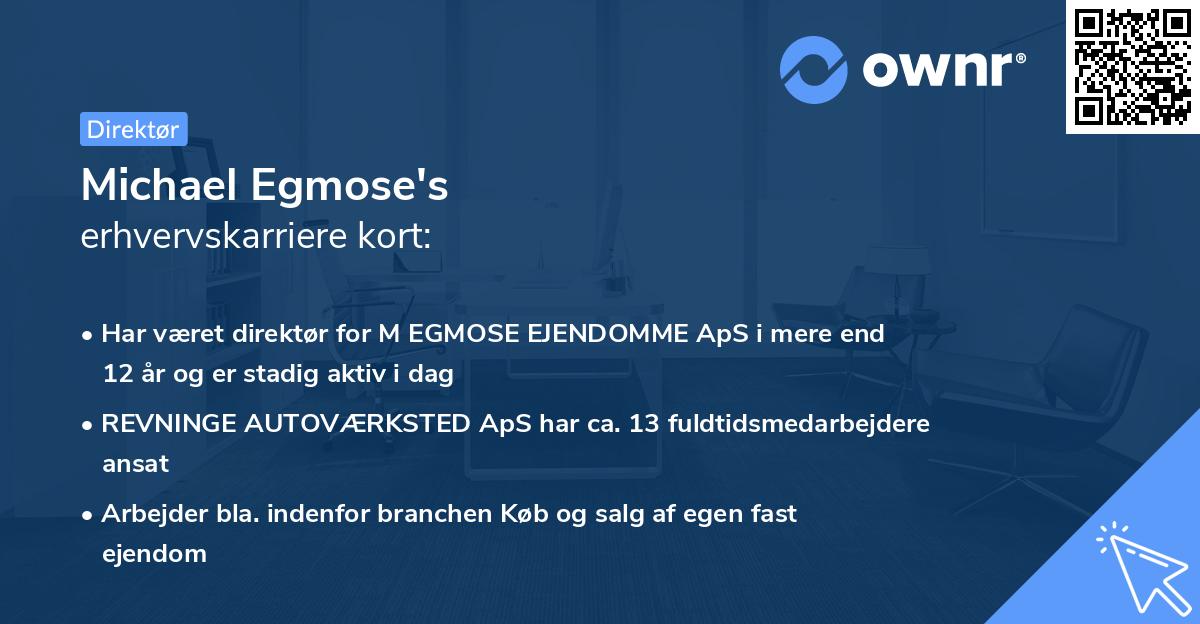 Michael Egmose's erhvervskarriere kort