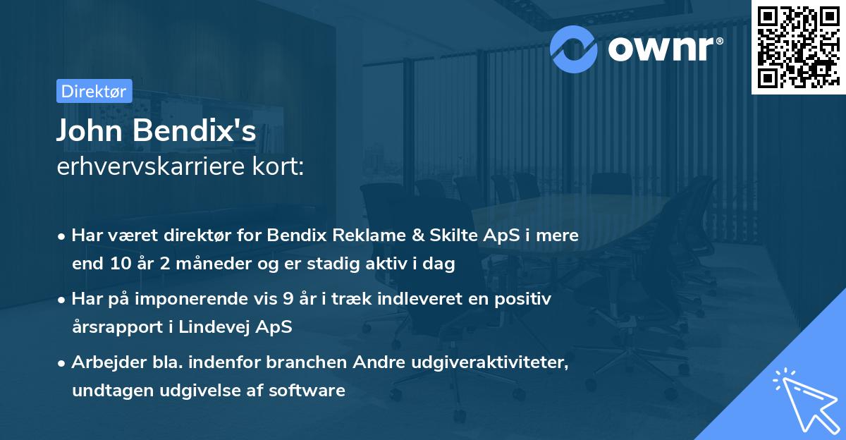 John Bendix's erhvervskarriere kort
