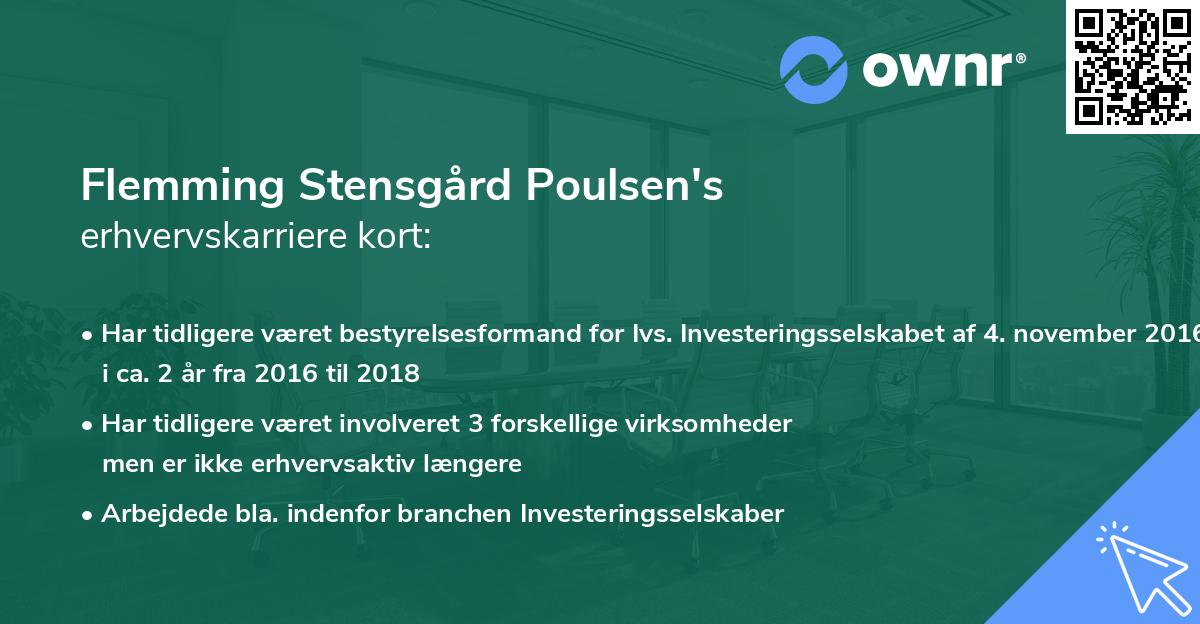 Flemming Stensgård Poulsen's erhvervskarriere kort