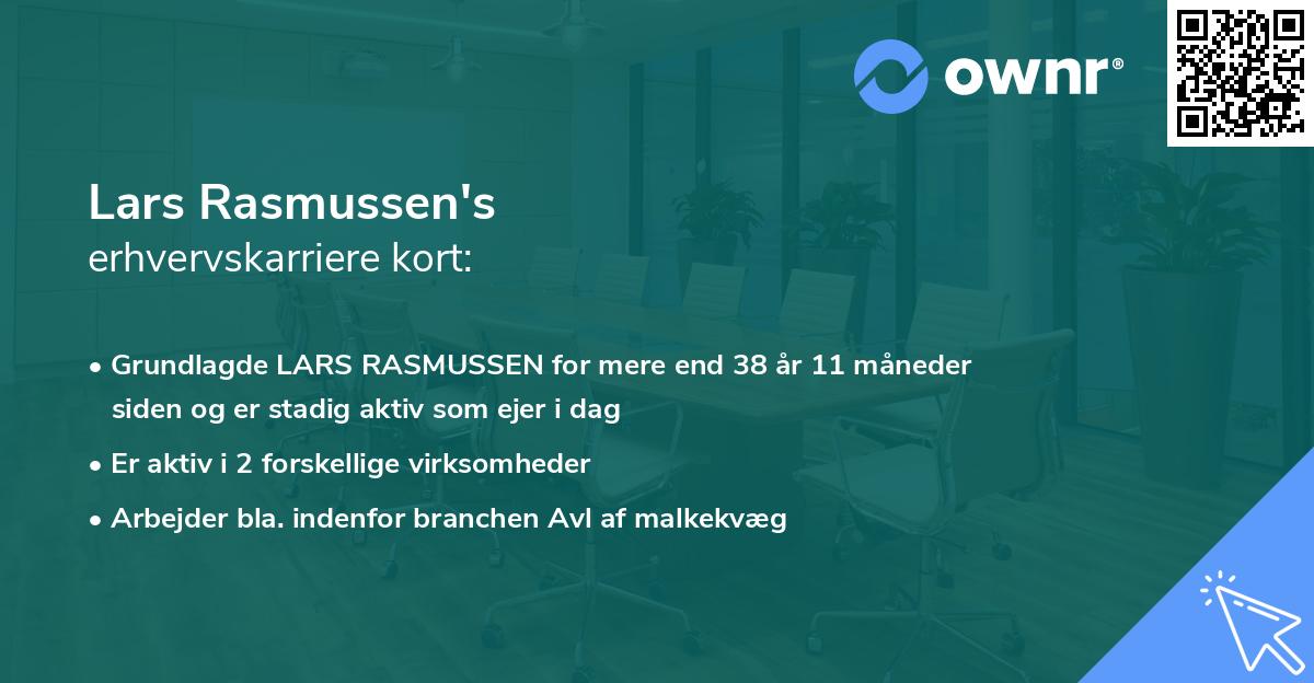 Lars Rasmussen's erhvervskarriere kort