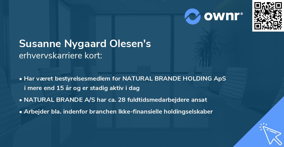 Susanne Nygaard Olesen's erhvervskarriere kort