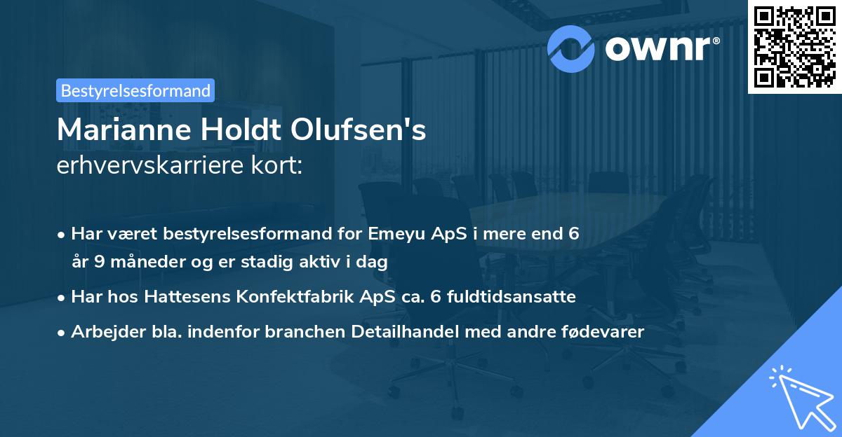 Marianne Holdt Olufsen's erhvervskarriere kort