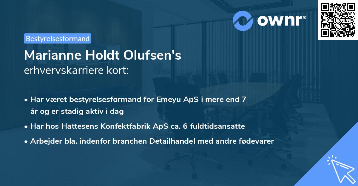 Marianne Holdt Olufsen's erhvervskarriere kort