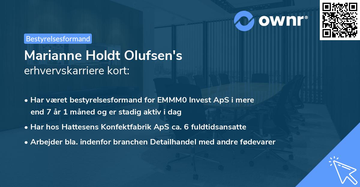 Marianne Holdt Olufsen's erhvervskarriere kort
