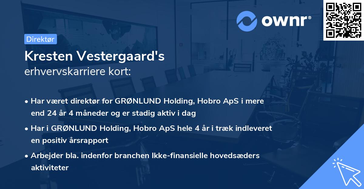 Kresten Vestergaard's erhvervskarriere kort